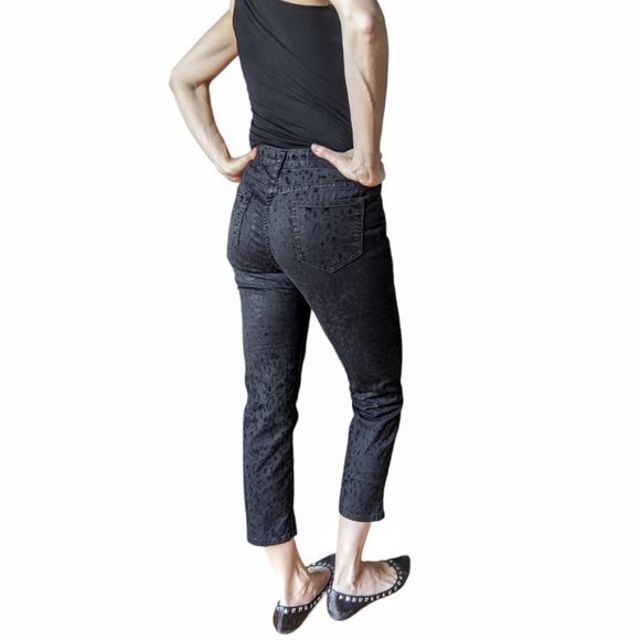 Suko Jeans Black velvet animal leopard print skiny jeans - Picture 6 of 15